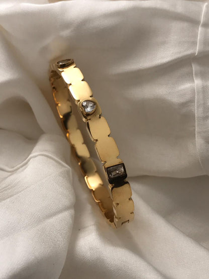 Gold Square Cubic Zirconia Bracelet