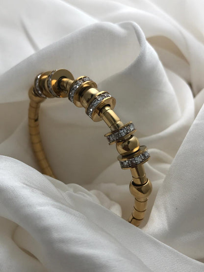 Gold Spiral Multiple Bracelet