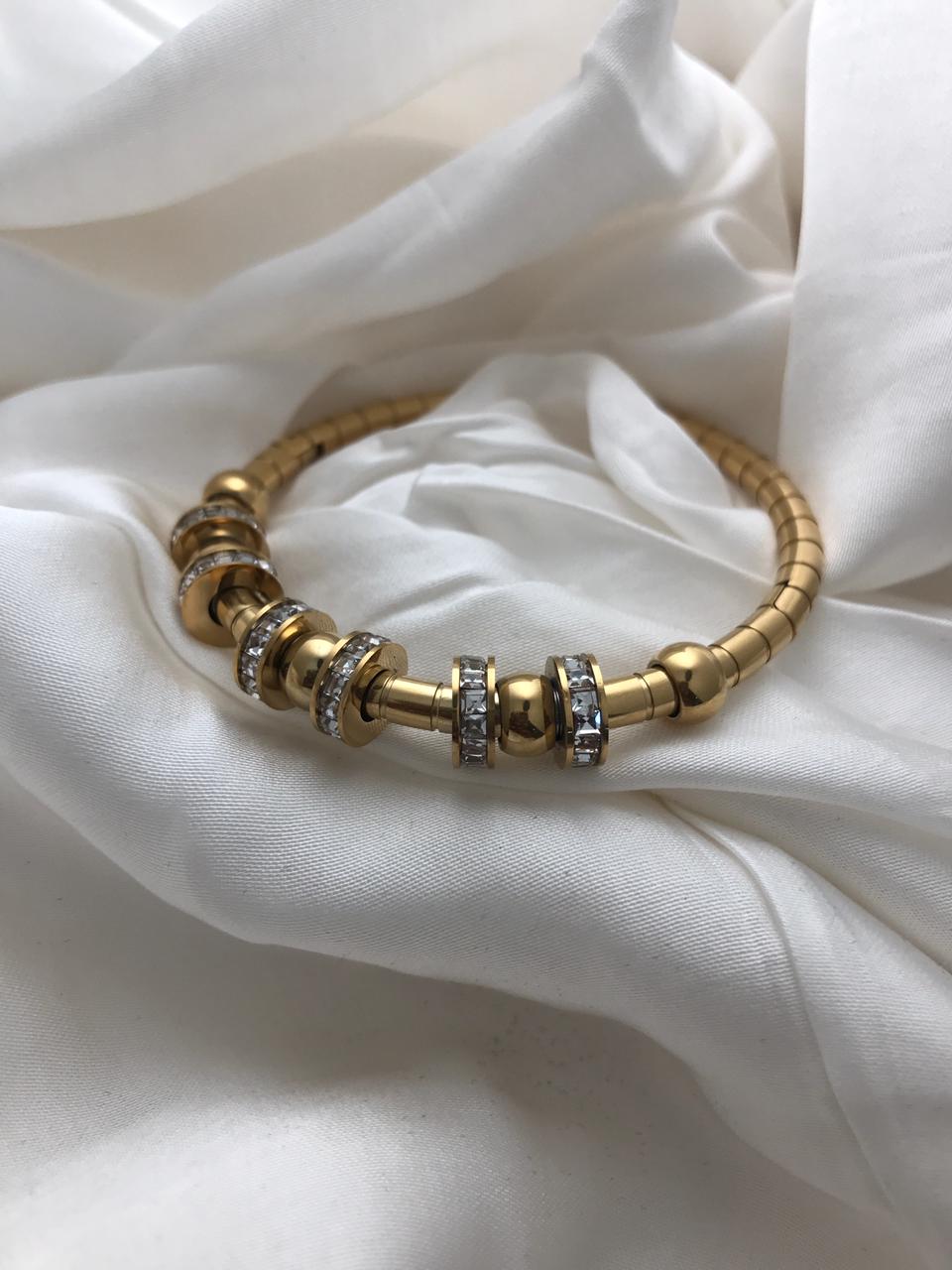 Gold Spiral Multiple Bracelet