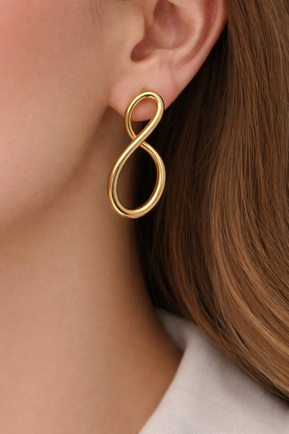 Gold-Tone Abstract Wave Stud Earrings