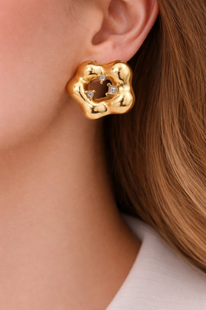 Chunky Floral Stud Earrings