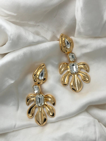 Golden Flora Drop Earring