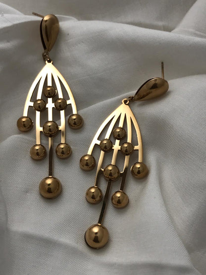 Gold-Tone Cascading Bead Drop Earrings