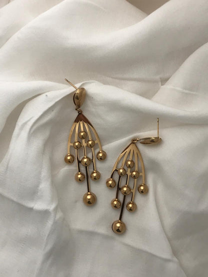 Gold-Tone Cascading Bead Drop Earrings