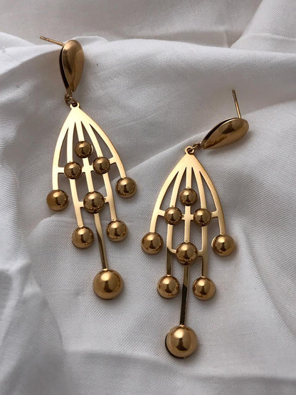 Gold-Tone Cascading Bead Drop Earrings