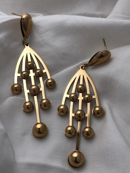 Gold-Tone Cascading Bead Drop Earrings