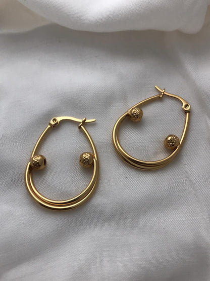 Gold-Tone Double-Hoop Earrings
