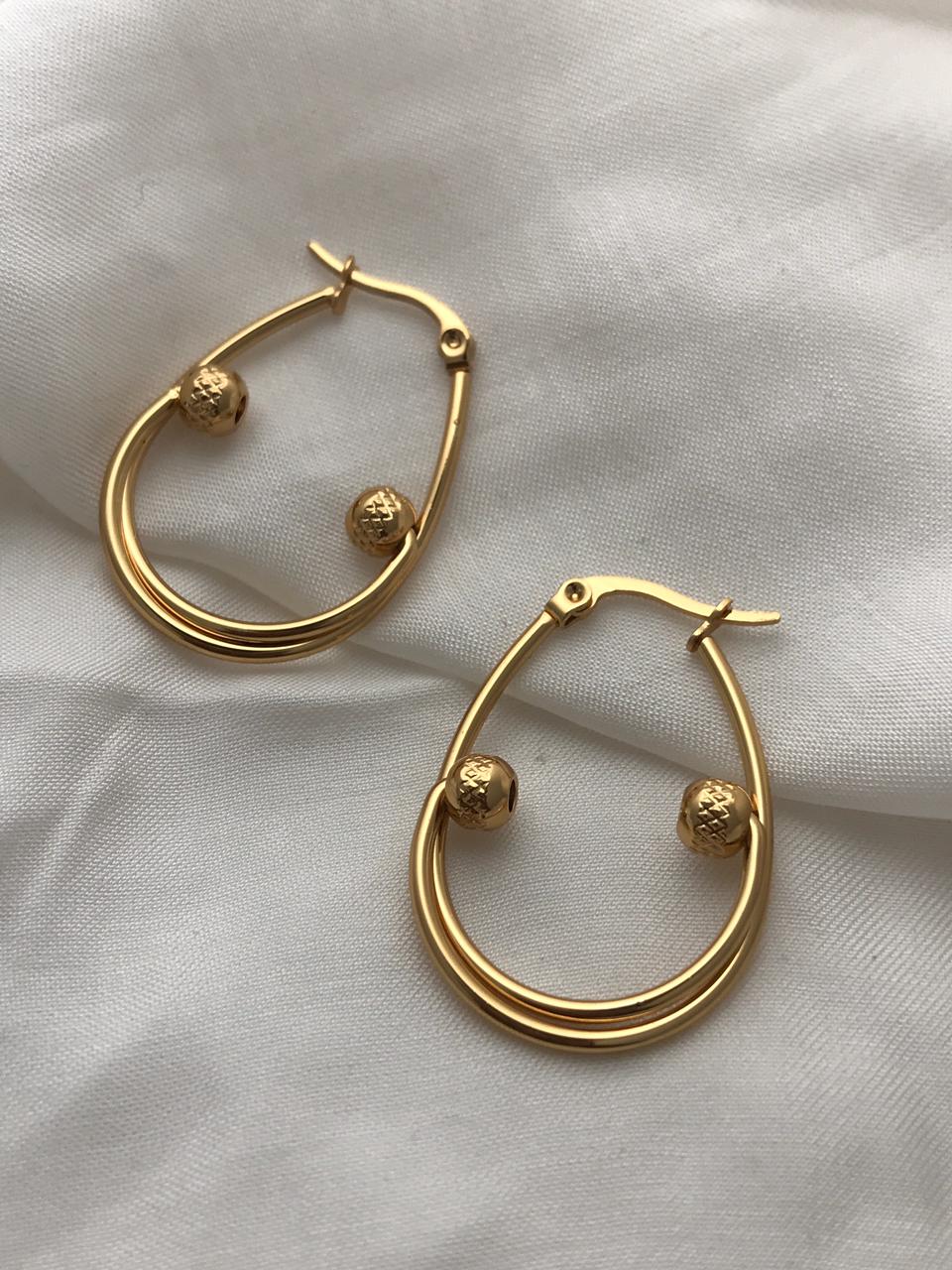 Gold-Tone Double-Hoop Earrings
