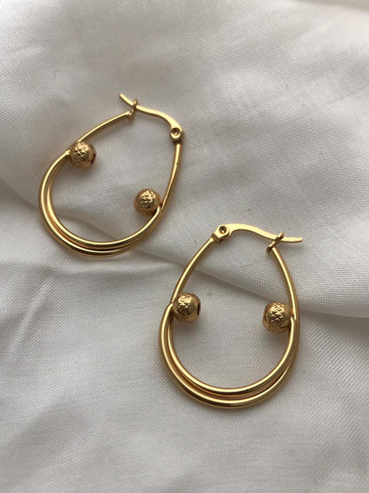 Gold-Tone Double-Hoop Earrings