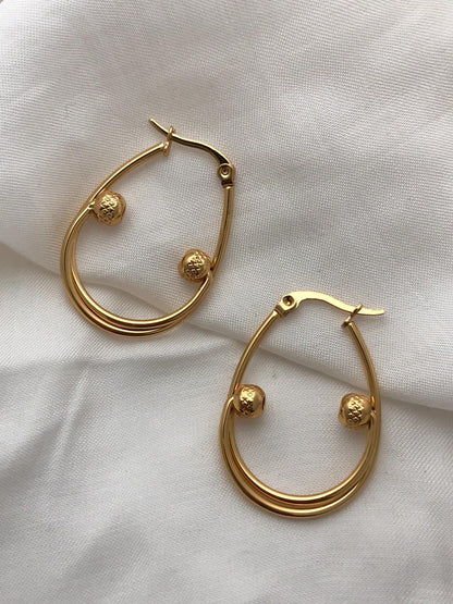 Gold-Tone Double-Hoop Earrings
