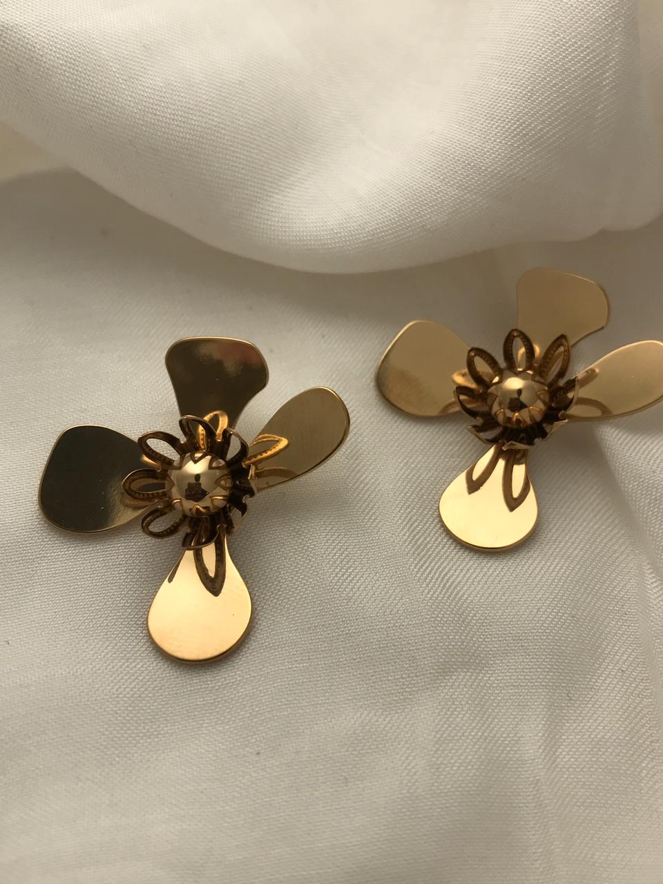 Gold-Tone Floral Drop or Dangle Earrings