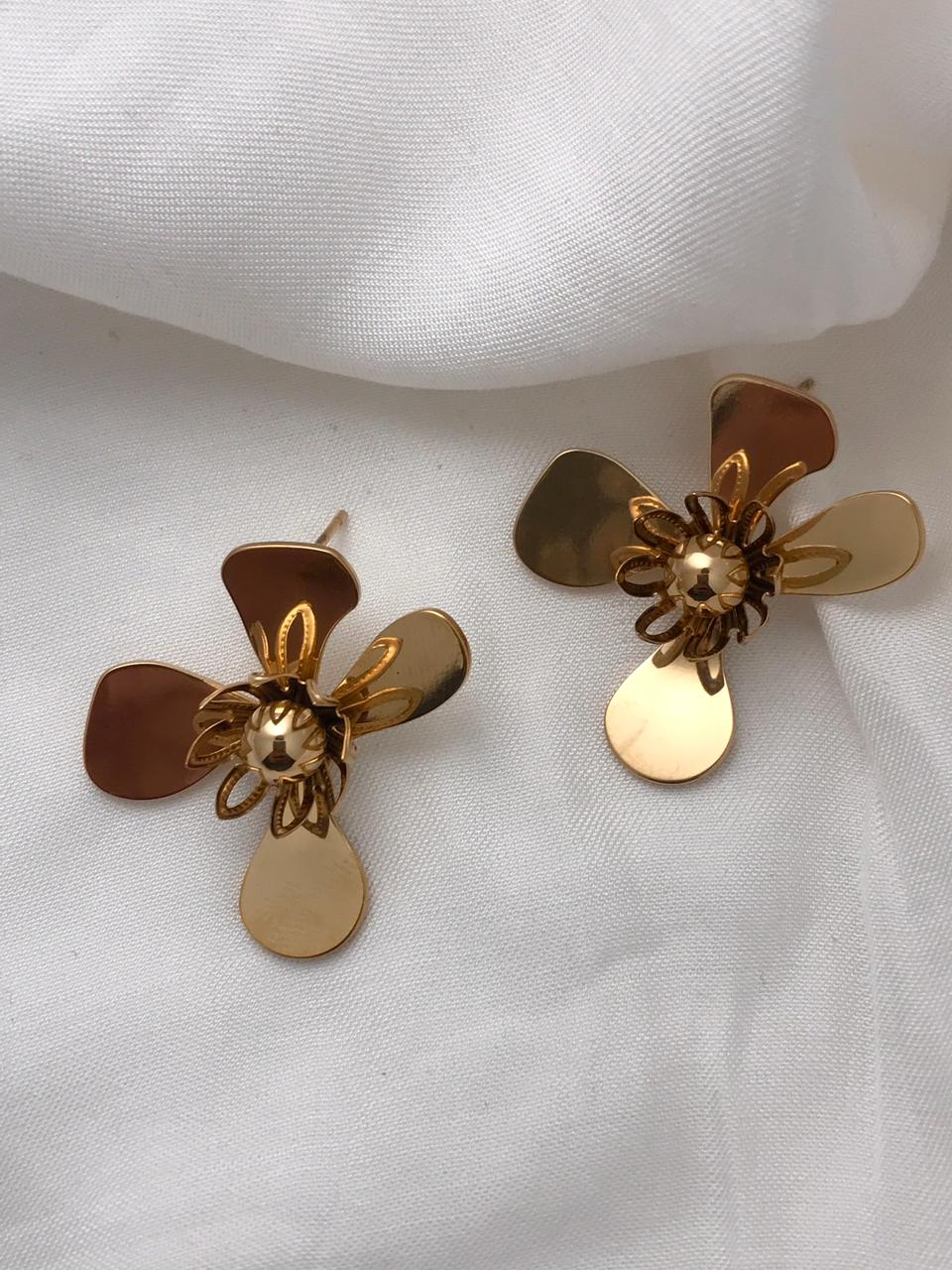Gold-Tone Floral Drop or Dangle Earrings