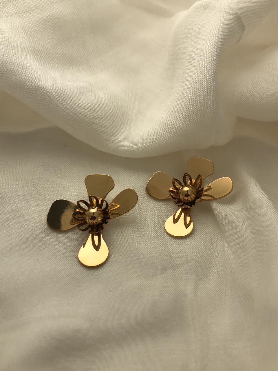 Gold-Tone Floral Drop or Dangle Earrings
