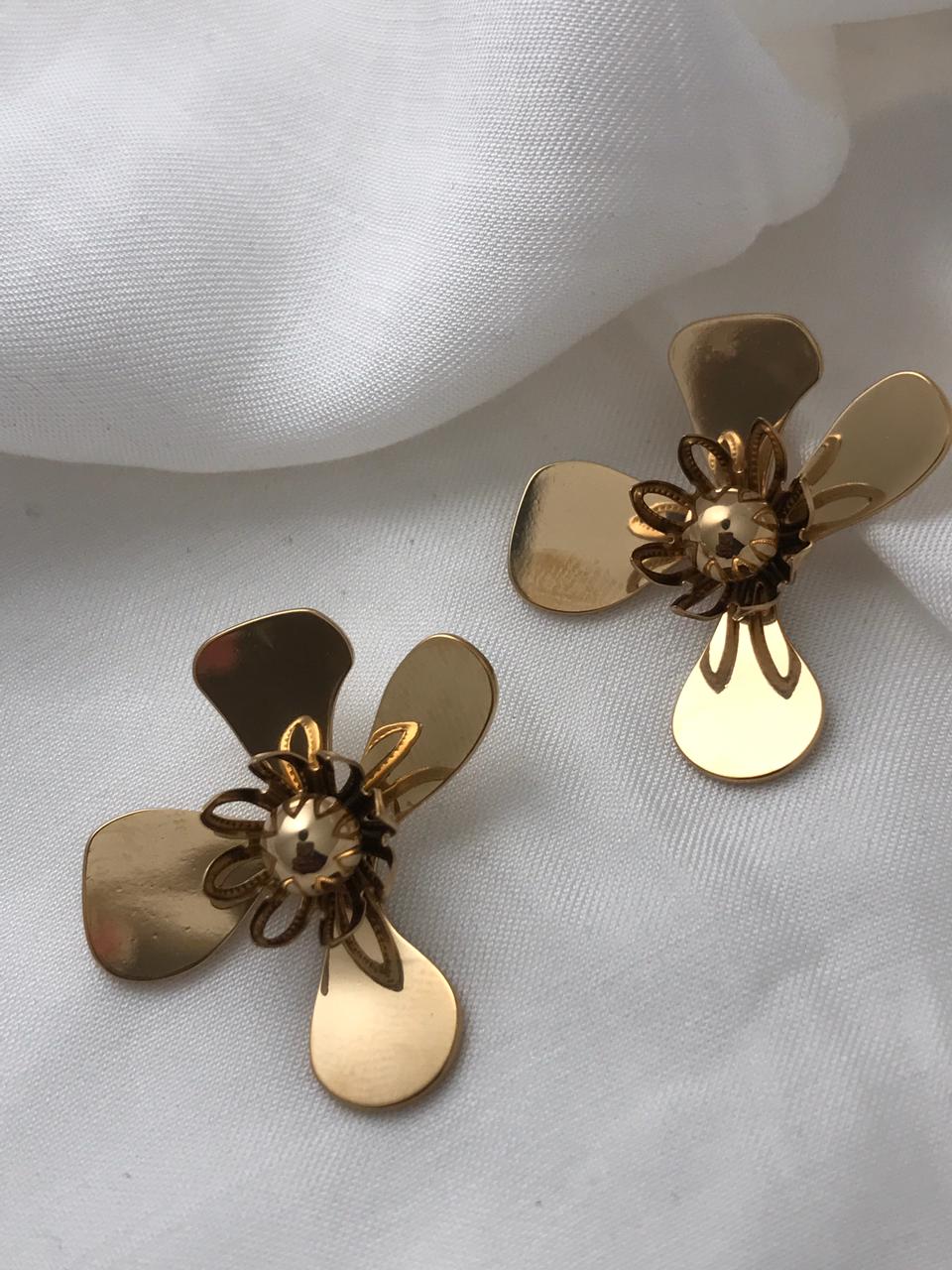 Gold-Tone Floral Drop or Dangle Earrings