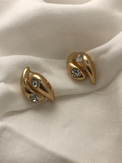 Gold-Tone Swirl Stud Earrings