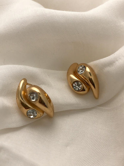 Gold-Tone Swirl Stud Earrings