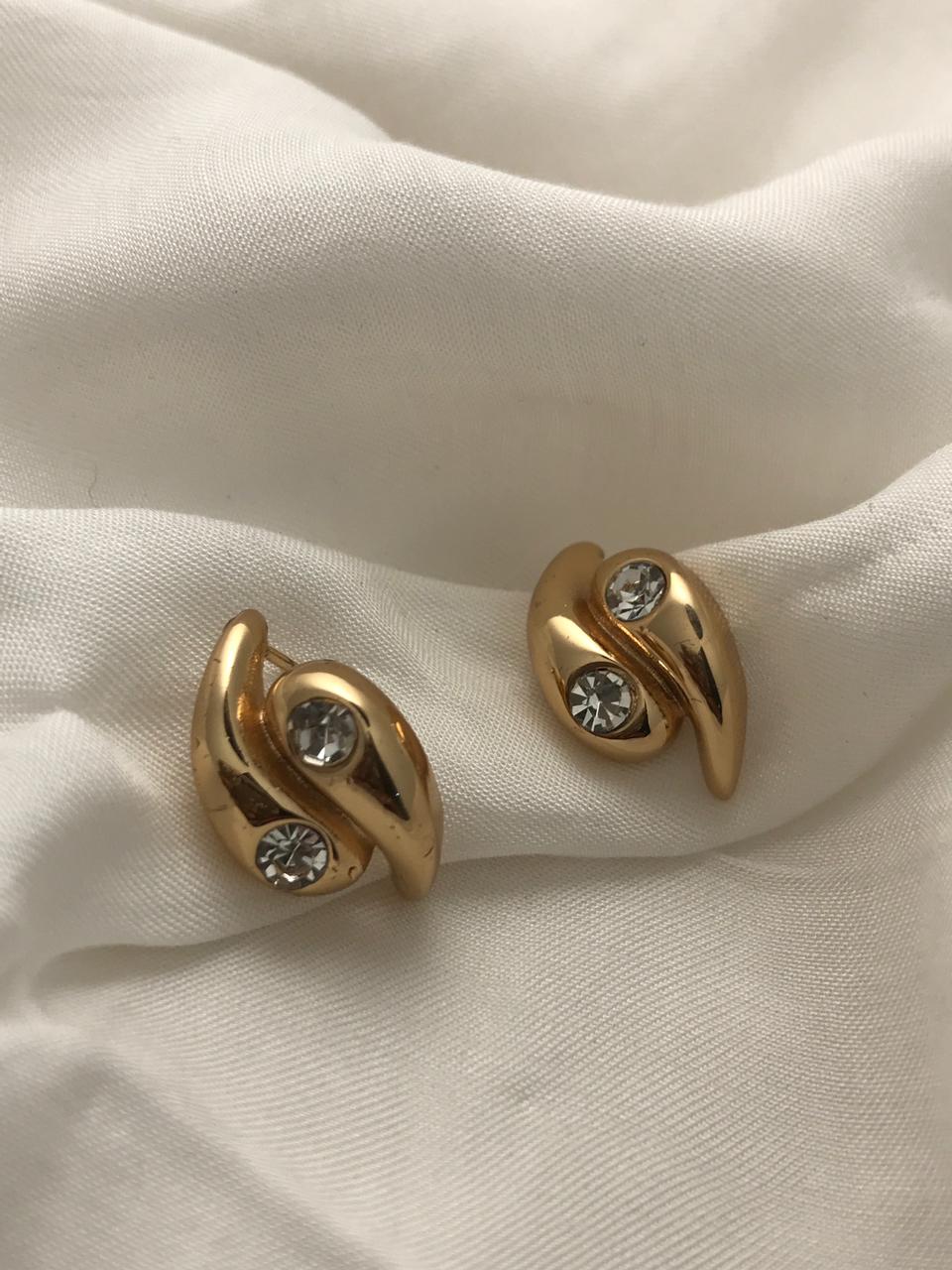Gold-Tone Swirl Stud Earrings