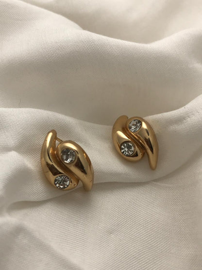 Gold-Tone Swirl Stud Earrings